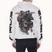 Zip-up hoodie for men with samurai print backside