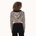 Crop hoodie with leopard print and long sleeves, draw strings back side view