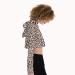 Cropped long sleeve leopard hoodie with draw strings, side view