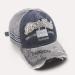 Washed cotton embroidery retro cap dark blue color