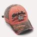 Washed cotton embroidery retro cap orange color