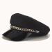 Sexy Newsboy Cap Cotton With Thick Chain Black