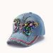Sequins Butterfly Bling Baseball Cap Light Blue