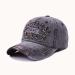Washed cotton classic baseball sports cap black color