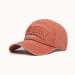 Washed cotton baseball cap with New York embroidery and orange color
