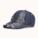 Vintage Washed Distressed Denim Baseball Cap Blue