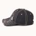 Vintage Washed Distressed Denim Baseball Cap Black 2