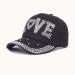 Denim baseball bling cap, black color
