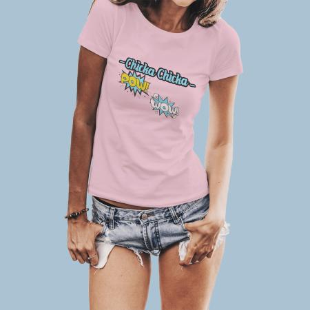 T-shirt women Chicha Chicka print, color light-pink