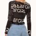 Mesh crop top for women with long sleeves, back side
