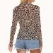 top women leopard mesh shirt long sleeves, backside