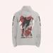 Printed button-up Hoodie Men with sons of the East print, Backside