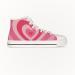 Footwear Women High Top Canvas Shoe Pink Heart Left Side