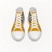 Footwear High Top Canvas Sneakers Fuck It Orange, Front Side