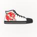 High-Top Sneakers Japanese Rising Sun with Sword, Black Sole, Left Side