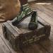 Footwear men hightop sneakers army camouflage black rubber sole camo canvas