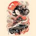 T Shirt Women 3d Harajuku Vintage Japanese Sumie Ink Geisha Version 2 Artwork