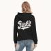 Printed Hoodie for Women Slim Style Fuck It, Backside