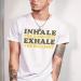T Shirt Men Cotton Colors Of The 70ies Inhale Exhale