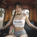 Womens tube top white slim fit with gothic butterfly print