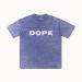 T shirts men acid wash retro distressed tee royal blue