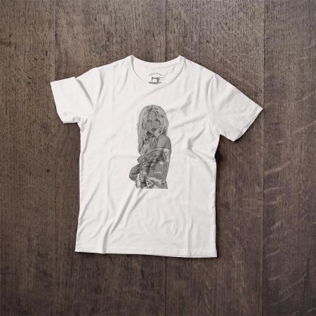 T-shirt for men with cartoon print of Spanish girl